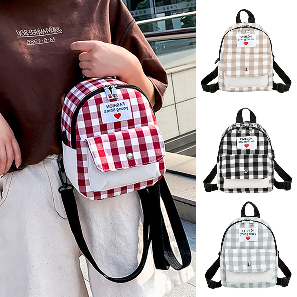 

MAIOUMY Women New Bag Female Student College Wind Plaid Polyester Travel Backpack zipper anti theft fashion school bags Aug 22