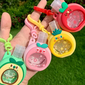 

1pcs ABS/PVC/Ethanol Hand Sanitizer Bottle Cute Cartoon Key Chain Sub-bottling Wash Free Solution Bathroom Accessories