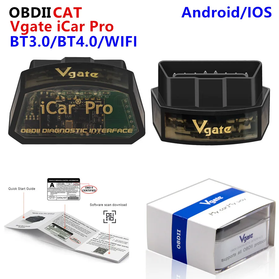 A++ Vgate iCar Pro ELM 327 Bluetooth 3.0/4.0/WIFI OBD2 Scanner Car Diagnostics 2.2 OBD2 Diagnostic Tool Scan Tool Pro OBD2 2