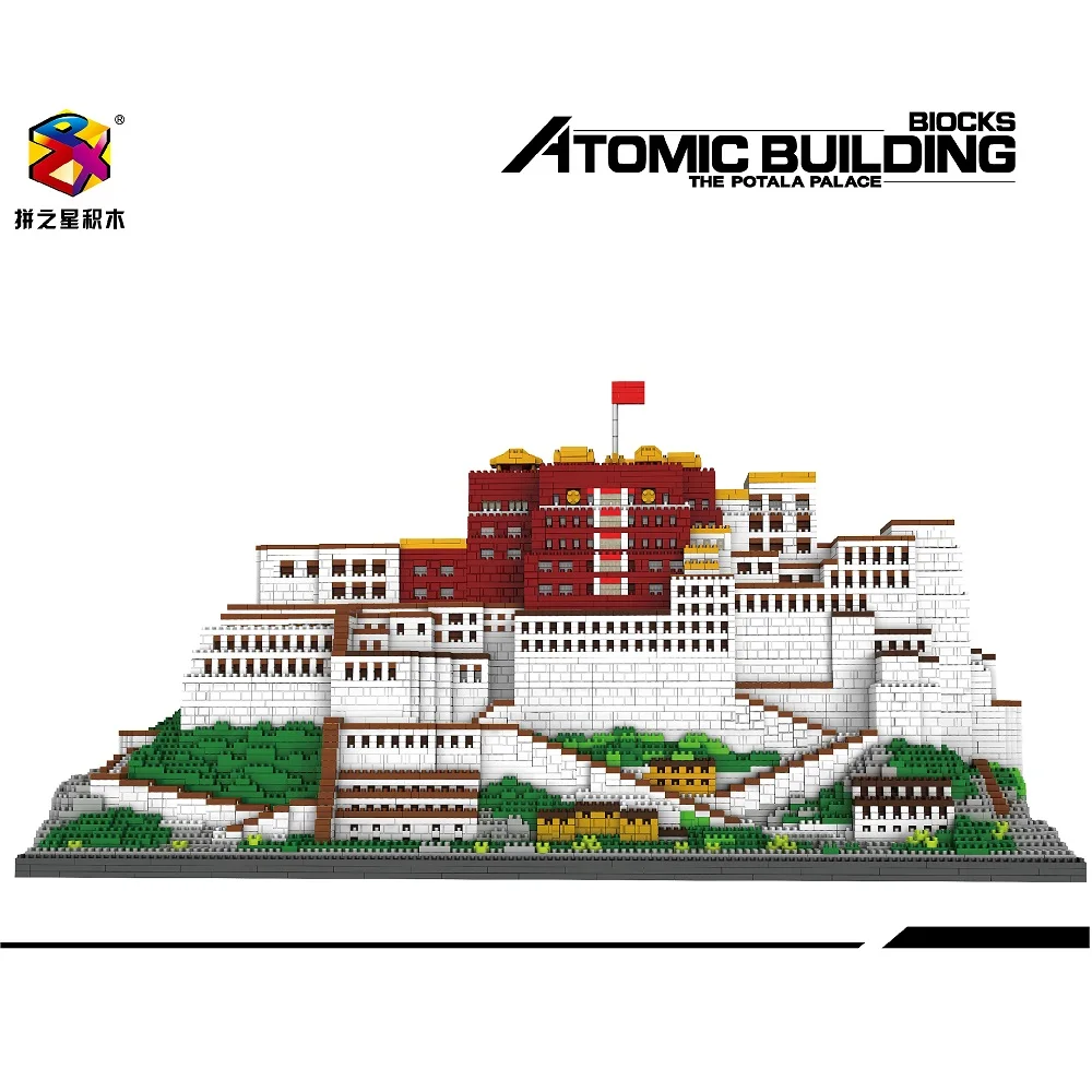 US $170.00 Free Shipping By Dhl 10000pcs China Tibet Architecture Potala Palace 3d Building Micro Blocks Particles Children Toys Pzx 9922