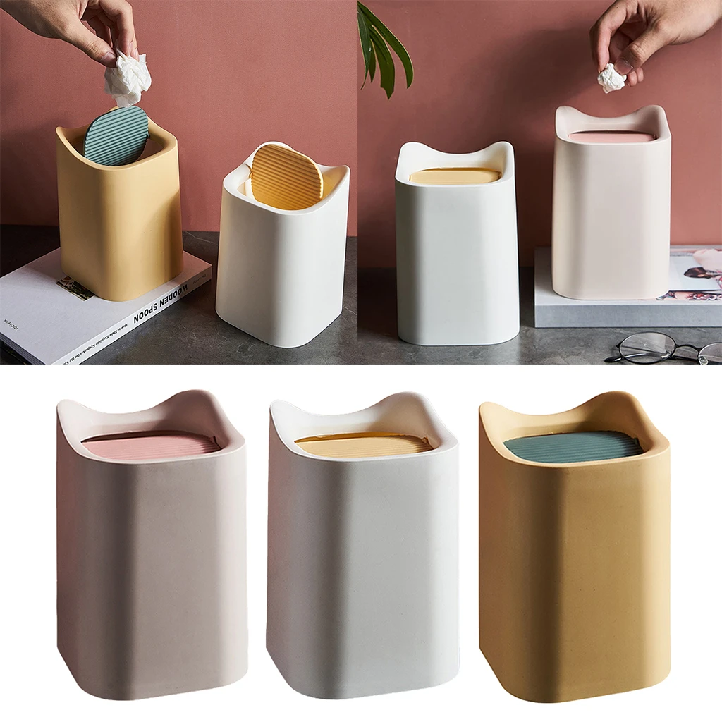 Miniso Simple Desktop Waste Bin Trash Can Lazada PH Mini Plastic Trash Can Creative Desktop