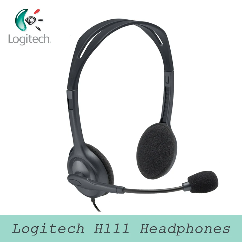 Оригинальные стереонаушники logitech H111 с несколькими устройствами для почти платформы и работы