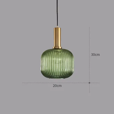 Green Style A Скандинавские прикроватные подвесные лампы Ретро Простые Стеклянные полосатые винтажные маленькие подвесные лампы Гальваническое позолоченное зеленое стекло droplight Лофт - Цвет корпуса: Green Style A