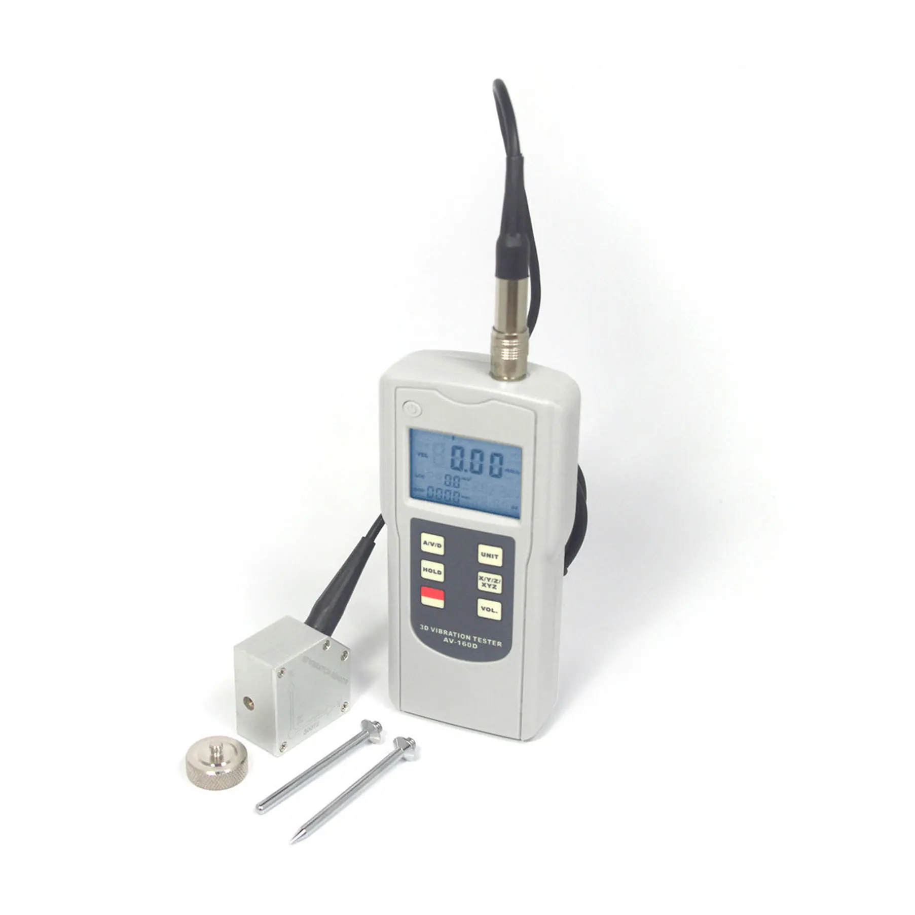 New Digital 3D Vibration Tester AV-160D Meter Gauge 3-Axis Piezoelectric accelerometer Vibration Sensor vibration analyzer