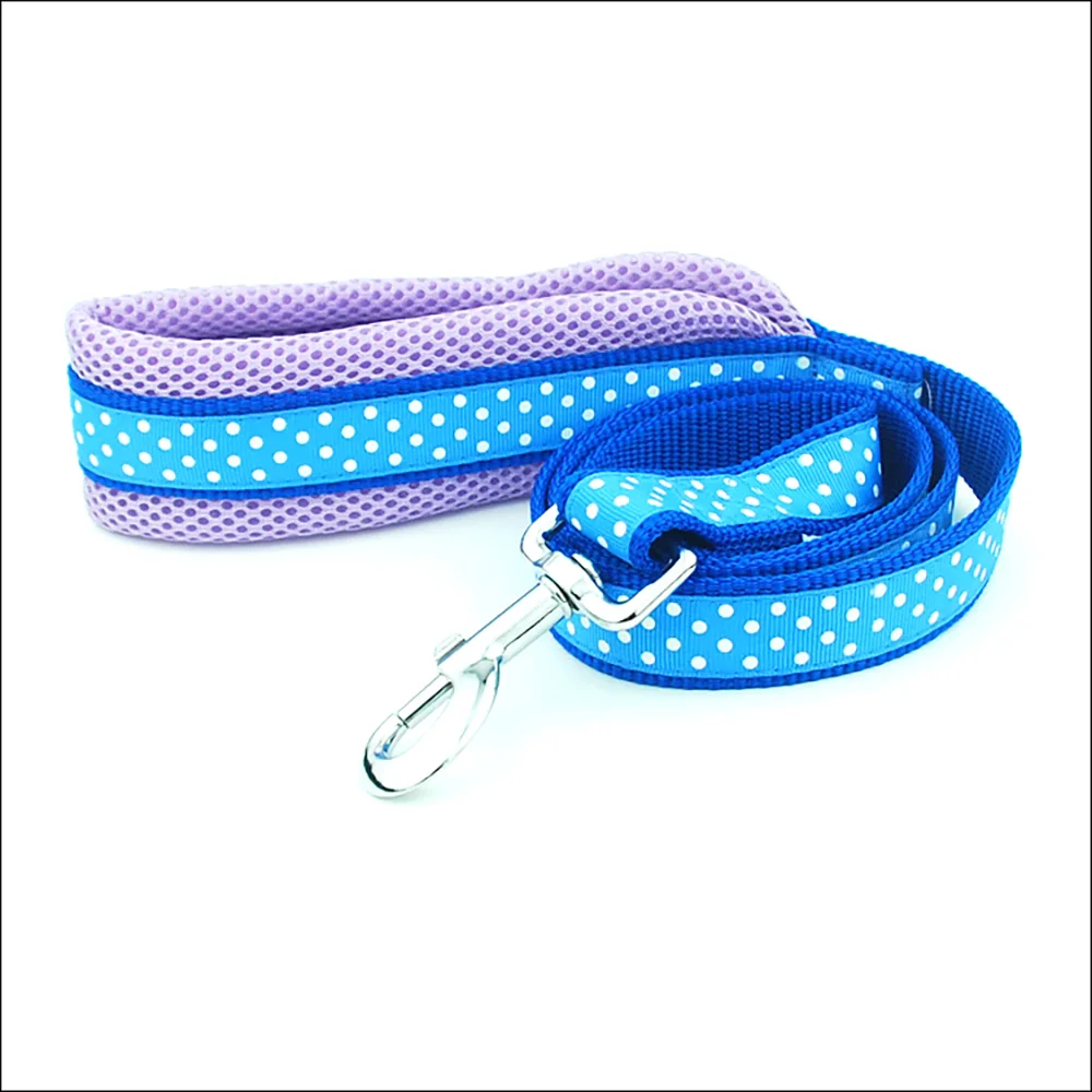 

Dog Leashes Pet Products Medium Large Dog Pet Dots Print Mesh Padded Leash