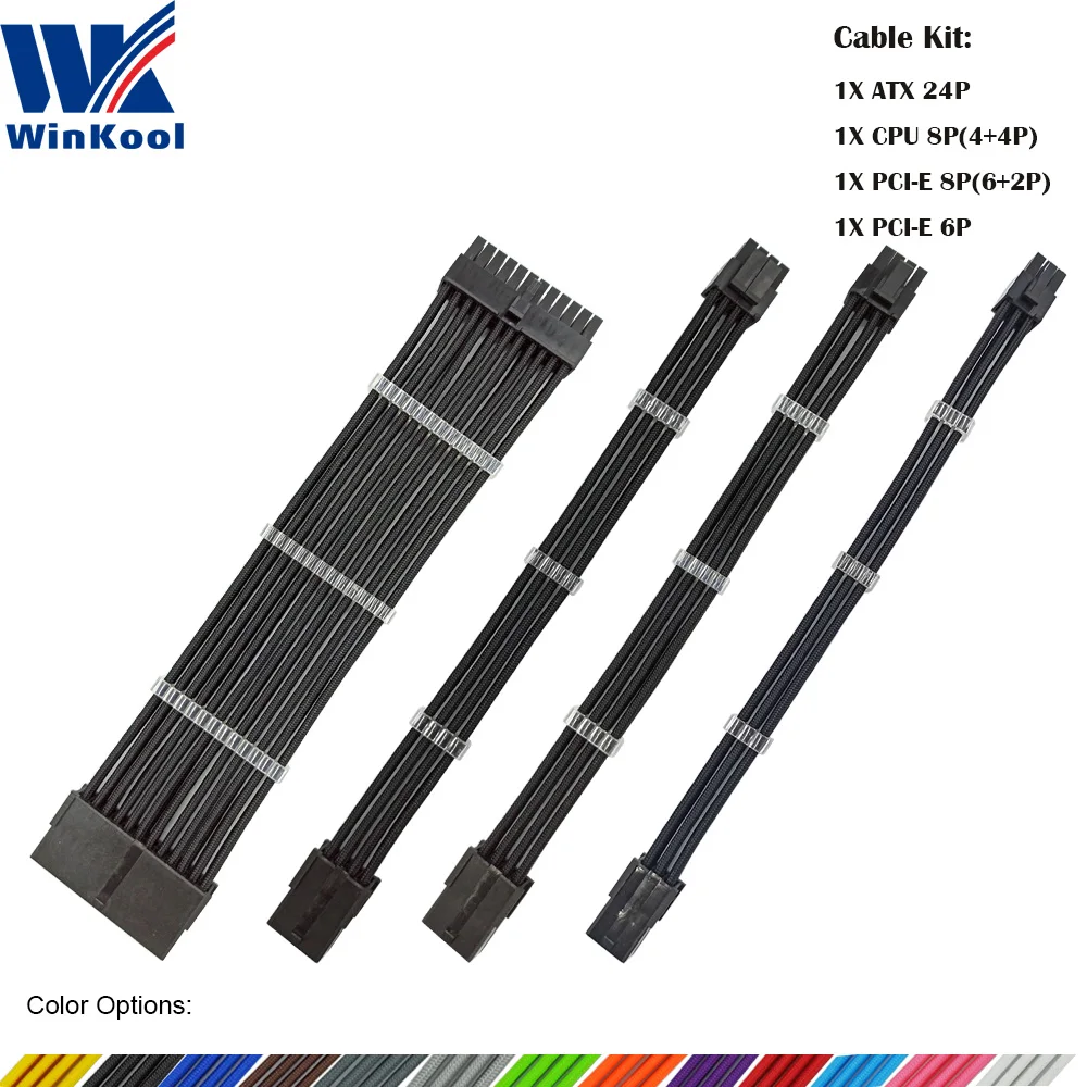 Logo Female to Male 18AWG Sleeved PSU Extension Power Cord/Cable Kits 1X ATX 24P CPU 8P PCI-E 8P and 6P Cable Length : 1000mm, Color : Dark Gray Logo Female to Male 18AWG Sleeved PSU Extension Power Cord/Cable Kits 1X ATX 24P CPU 8P PCI-E 8P and 6P Cable Length : 1000mm, Color : Dark Gray