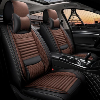 

Full Coverage PU Leather car seat cover flax fiber auto seats covers for nissan primera p12 qashqai j10 j11 rogue sunny sylphy