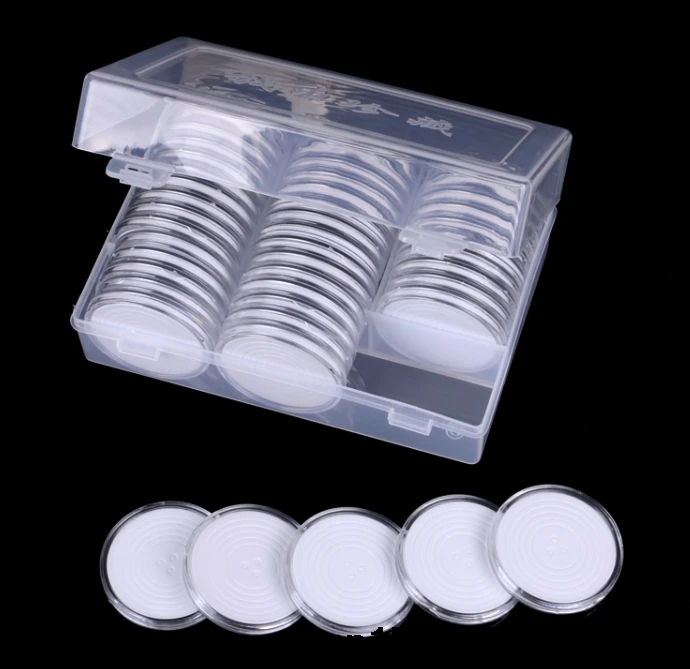 20Set 16-36MM 17-37MM 18-38MM 19-39MM 20-40MM Clear Coin Capsules Caps Transparent capsules For Coins Dollar box 45pcs/set | Мебель