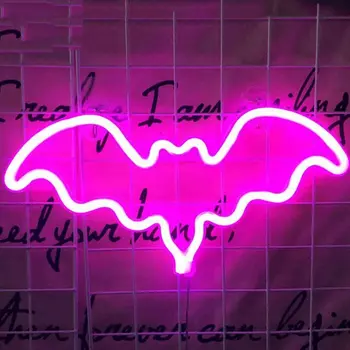 

Neon Signs Bat Shaped Wall Decorative LDE Night Light Battery&USB Operated for Kids Birthday Room Decor Party Decoration Christm