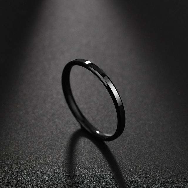 Simple Stainless Steel Couple Jewelry Smooth 1/2/4/6/8mm Women Men Finger Rings For Lovers Dropshipping Wholesale