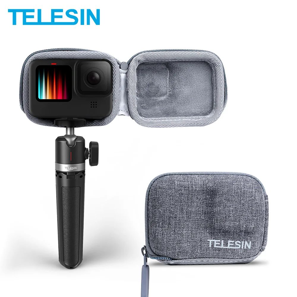 

TELESIN Mini Storage Protection Bag Brushed Half Open Quick Release Carrying Case for GoPro Hero 9 Black