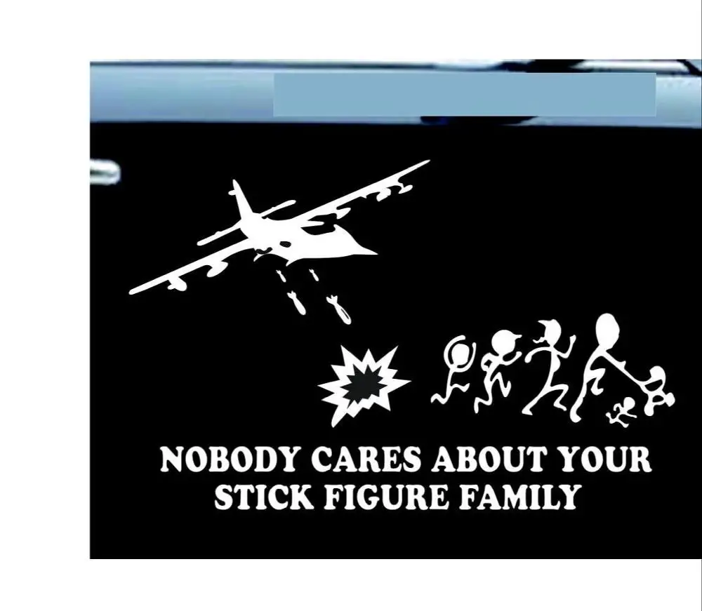 

F06--- AC-130 nobody cares about your stick figure for Apple Macbook Pro Air Retina Vinyl Notebook reflective car decal sticker