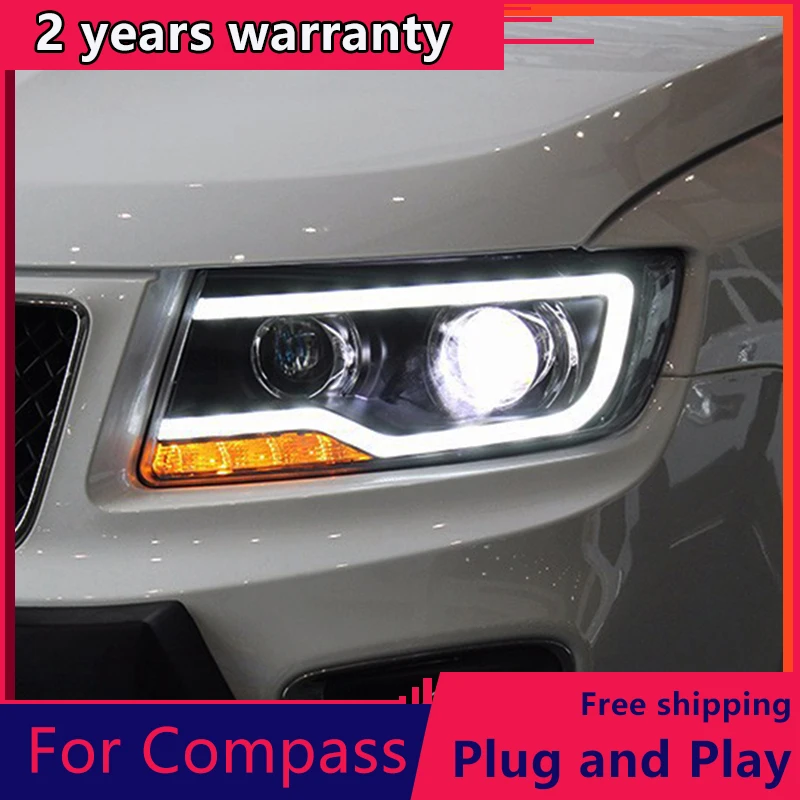 Светодиодная фара KOWELL для JEEP Grand Cherokee 2011-2015 головного света компас светодиодный