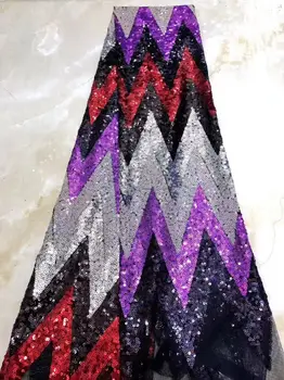 

Hot sale sequins design African party tulle material with lace French net lace fabric for fashion dress PAN380(5yards/lot)