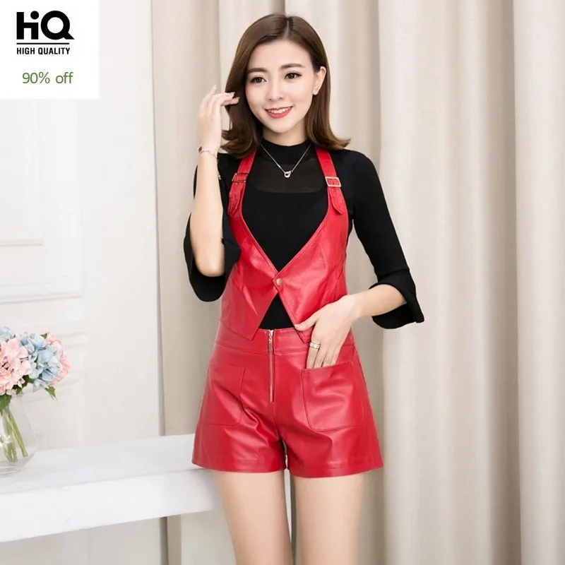 2020 Nieuwe Kantoor Lederen Shorts Ol Stijl Slanke Schapenvacht Lederen Dames Korte Broek Merk Mode Rode Brede Been Korte mujer 2020 Nieuwe Kantoor Lederen Shorts Ol Stijl Slanke Schapenvacht Lederen Dames Korte Broek Merk Mode Rode Brede Been Korte mujer