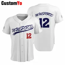 Профессиональная сублимационная печать Кнопка с коротким рукавом Camisas De Beisbol мужчины