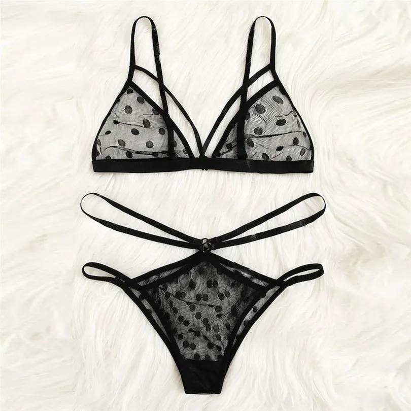 sex shop micro bikini Fashion Women Sexy Lace Halter Backless Bra Thong Sleepwear mysterious sexy Lingerie Set S-2XL #3S23 (11)