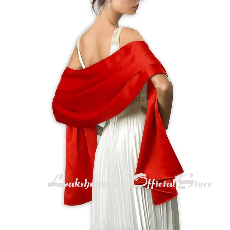 Женские вечерние шали атласные длинные официальные свадебные женские Лидер