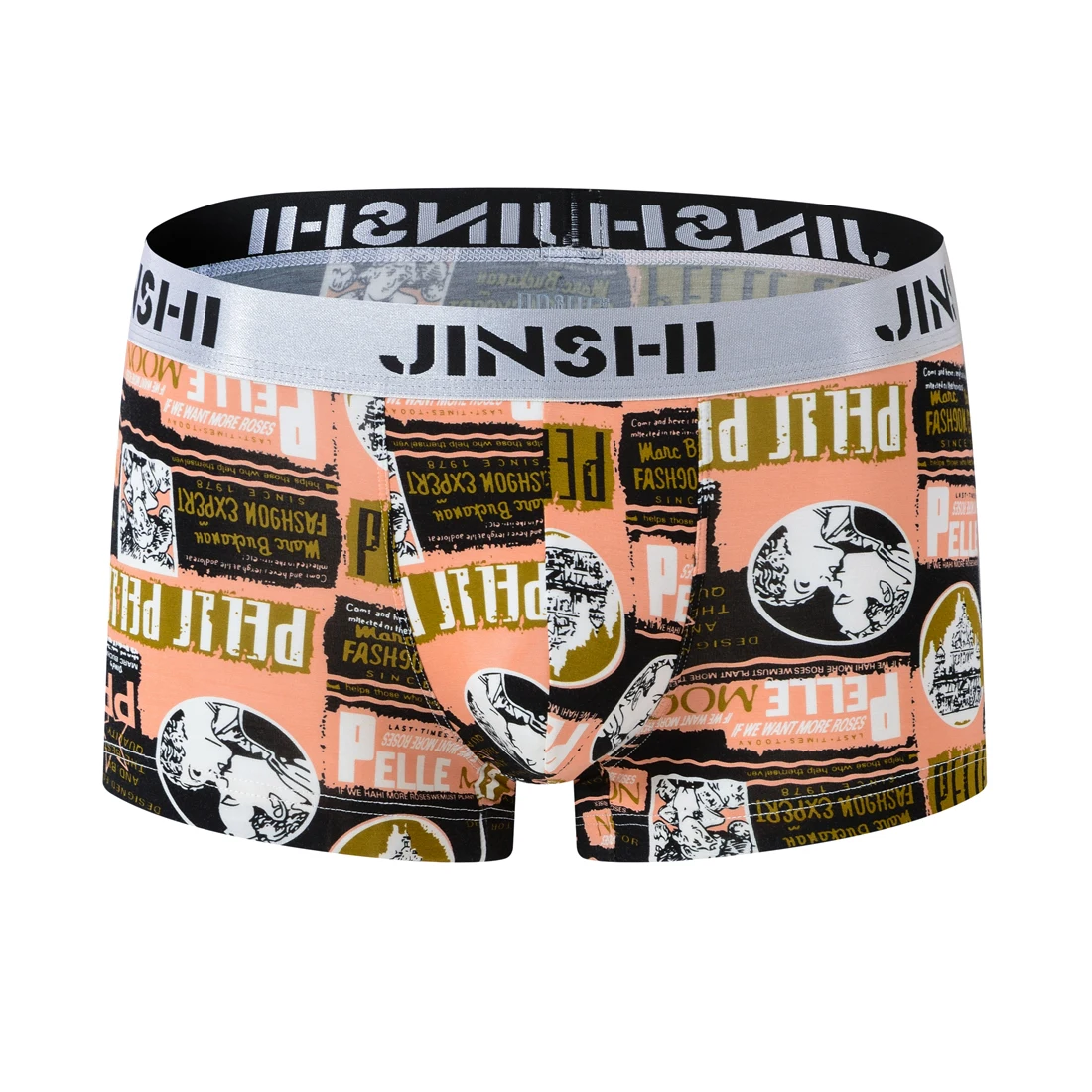 Men Underwear Print Boxer Briefs High Quality Bamboo Breathable Pouch Sexy Mens Panties No Ride Up