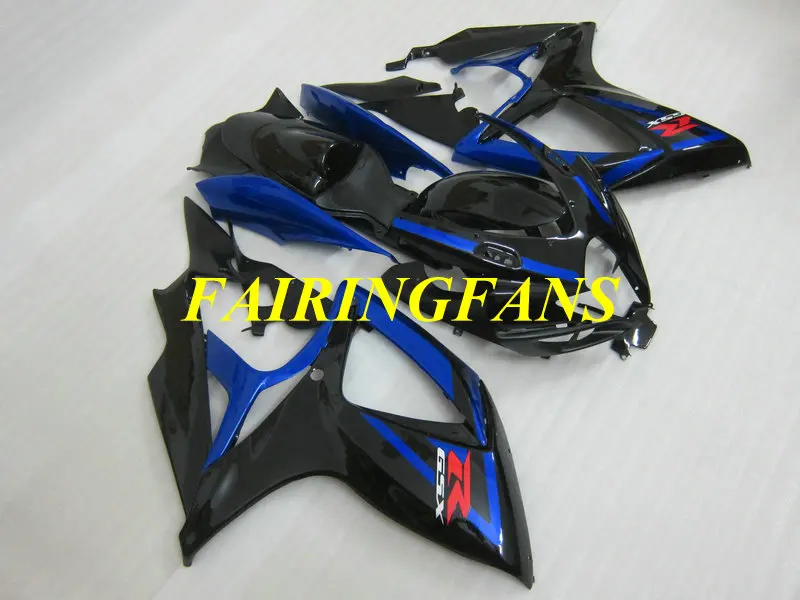 Инжекторный тюнинг-пакет для SUZUKI GSXR600 750 K6 06 07 R 600 GSXR750 2006 2007 черно-голубые Обтекатели Кузов+ подарки SC04