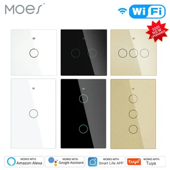 

NEW Upgraded WiFi Smart RF433 Touch Switch 2/3 Way Smart Life/Tuya App Control,Alexa Google Home Voice Control EU US 1/2/3 Gang