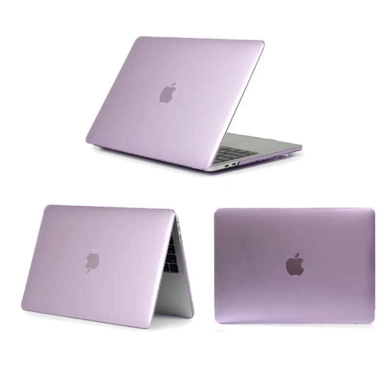 Кристальный чехол для ноутбука MacBook Touch ID A1932, для Macbook Air 13 A1466 A1369 Pro retina 11 12 13 15,4 15 жесткий чехол - Цвет: crystal Purple