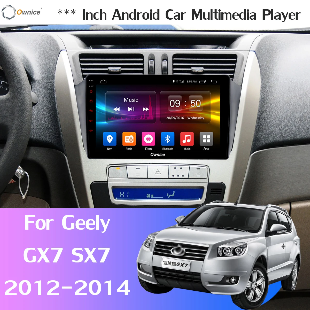 Ownice K1 K3 K5 K6 автомобильный dvd-плеер на основе Android для Geely GX7 SX7 2012 2013 2014 GPS Радио