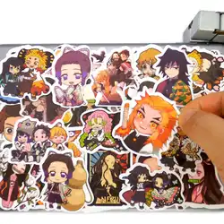 Autocollants de dessin animé Demon Slayer, étiquette Scrapbook, dessin animé amusant, papeterie pour téléphone portable, bagages, guitare, Skateboard, vélo, voiture, 50 pièces 