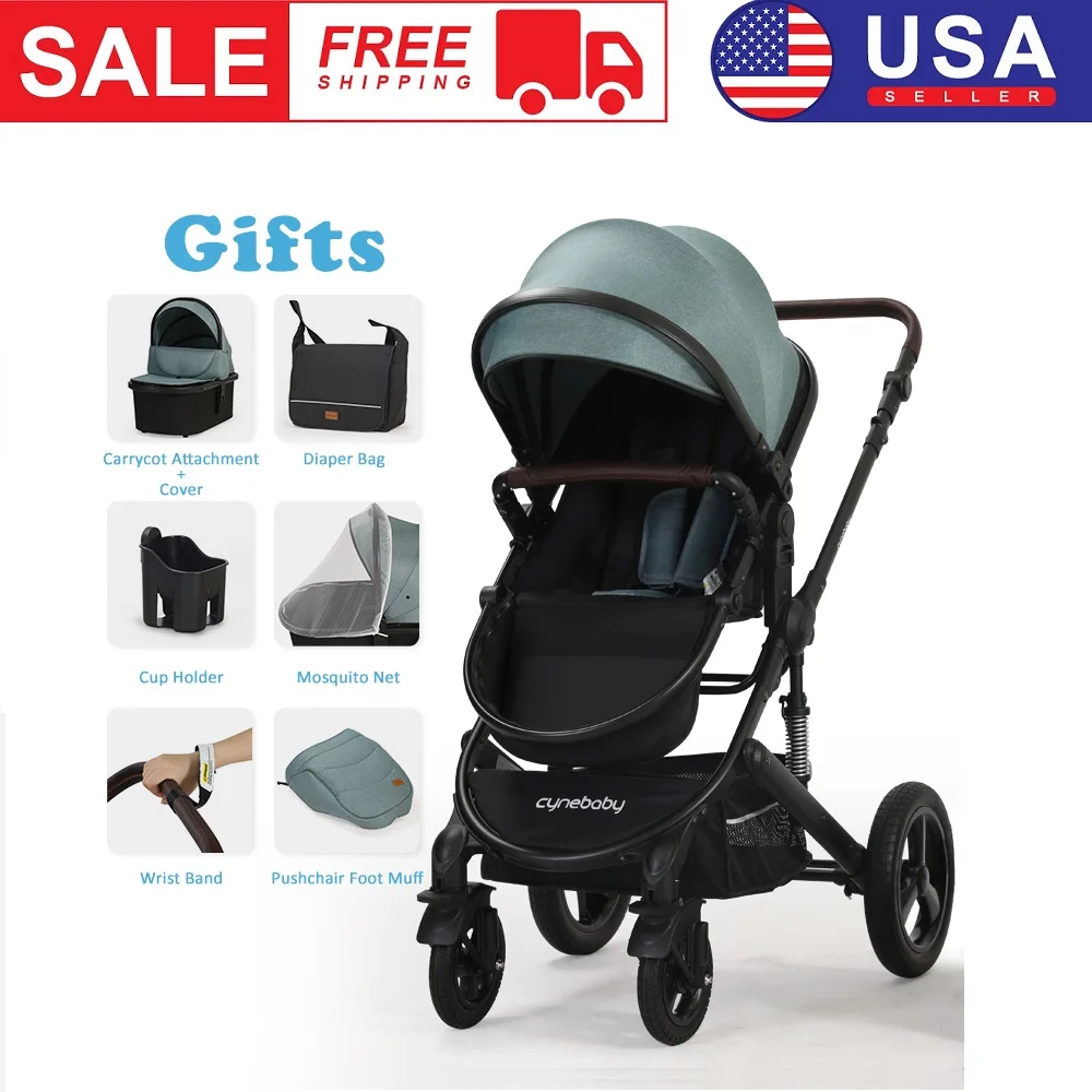 Luxury Baby Stroller High Landview 3 in 1 Portable Pushchair Pram Comfort for Newborn Free shipping | Мать и ребенок