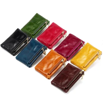 

Ladies' short purse leather purse double fold wallet south Korean version mini cowhide 2020 fashion mini zero purse