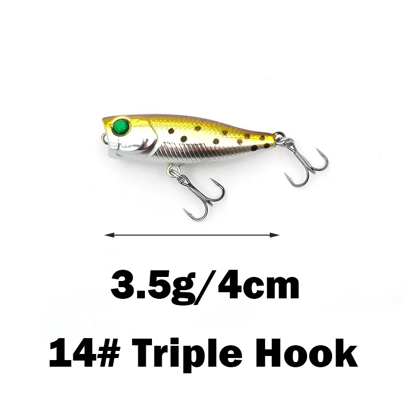 Neue 1 stücke 4 cm 3,5g mini Popper Harten Köder Minnow Angeln Locken Crankbait Wobbler Tackle Isca Poper schwimmenden Top Wasser hecht Lockt – Detail 4