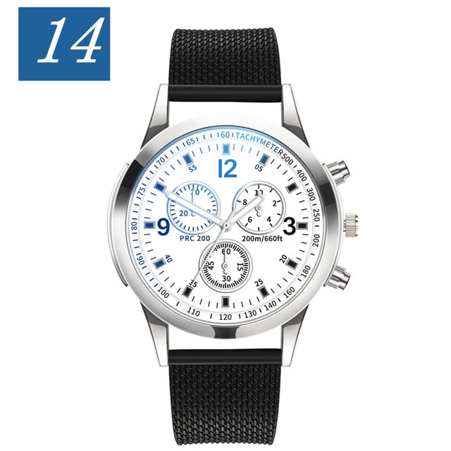 Men Watch 2021 Blu-ray Glass Stainless Steel Strap Luxury Wrist Watches Christmas gift 14