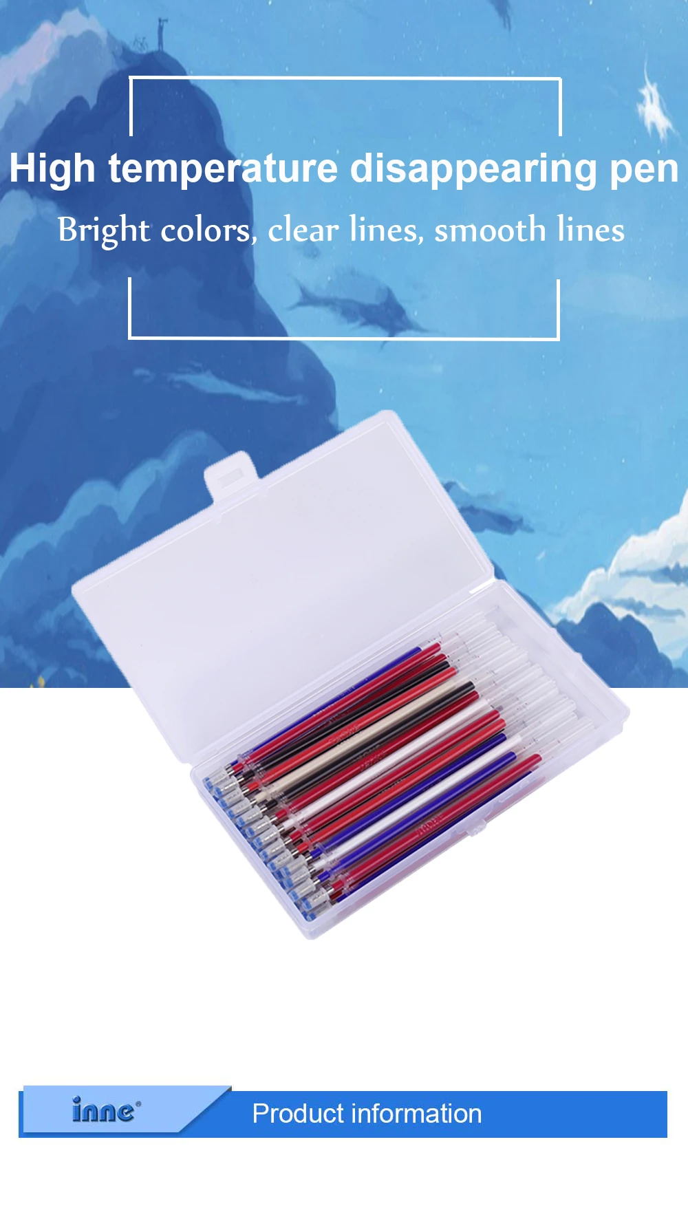 Alipis 100 Pièces Recharge De Stylo Marqueur Tissu Effaçable