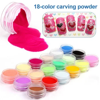 

18 Colors DIY Nail Art Powder Sculpture Decoration Fashion Manicure for Women Salon MH88