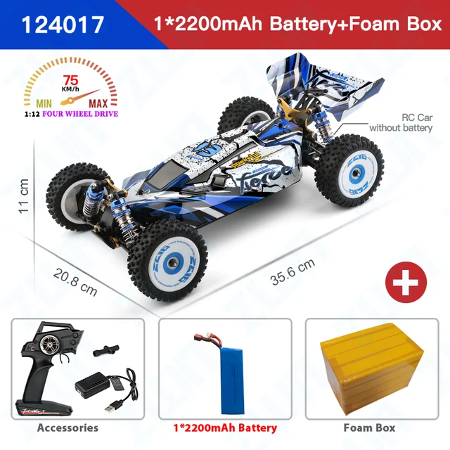 Wltoys 124017 Brushless Upgraded RTR 1/12 2.4G 4WD 75km/h RC Car Vehicles Metal Chassis Models Toys Off Road Machine Model