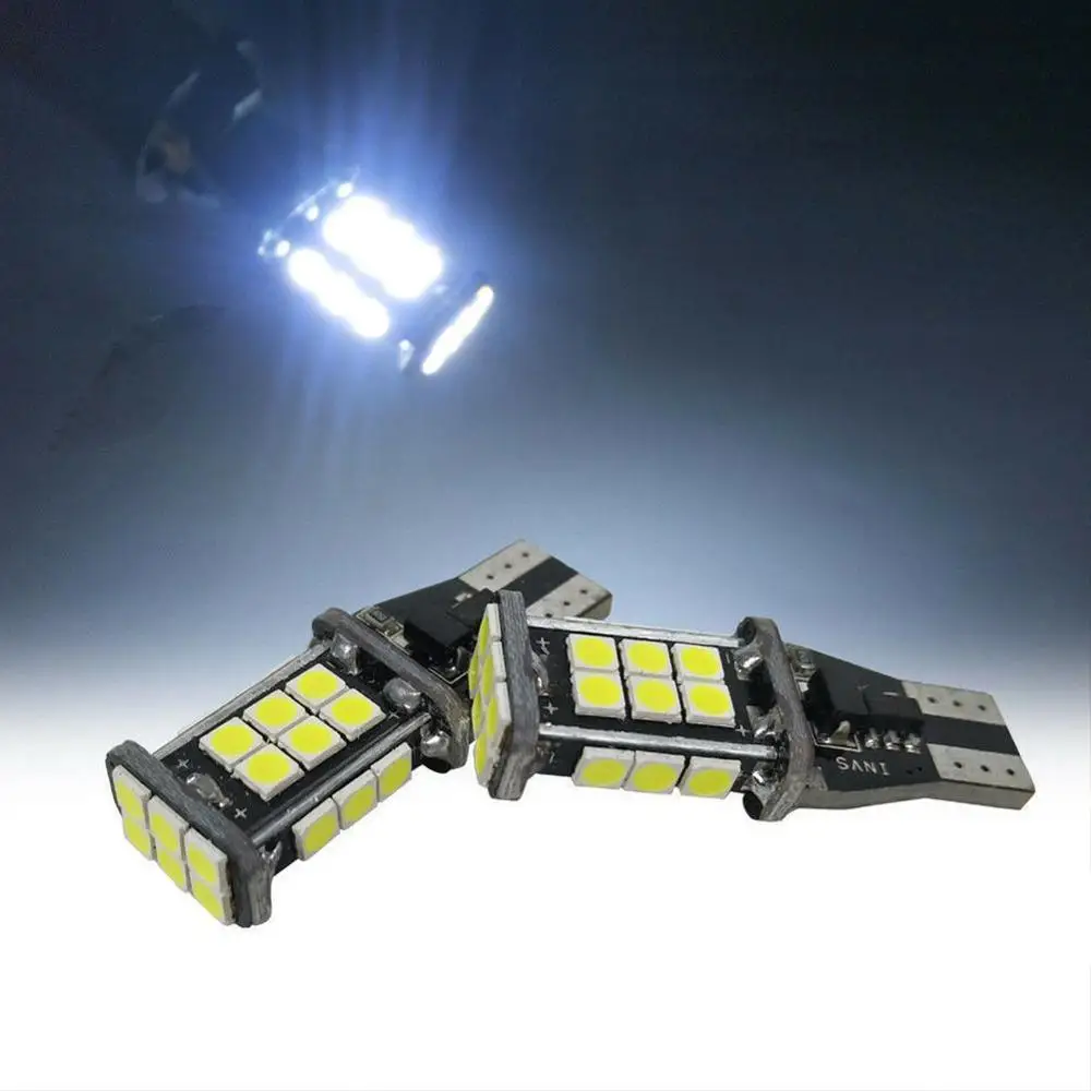 2 шт. T15 W16W 921 912 супер яркий 1200Lm 3030 SMD СВЕТОДИОДНЫЙ CANBUS без ошибок OBC автомобильный резервный фонарь лампа Хвостовая лампа ксеноновая белая