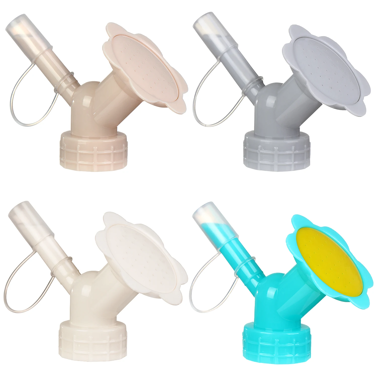 Mini Plastic Watering Can Spout Bottle Cap Dual Head Sprinkler Nozzle Indoor Plant Watering Can Garden Sprinkler Tool watering can