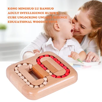 

Wooden Bead Puzzle Game IQ Balance Educational Toys Maze Ball Labyrinth Montessori Cartoon Animal Educational Wooden Beaded