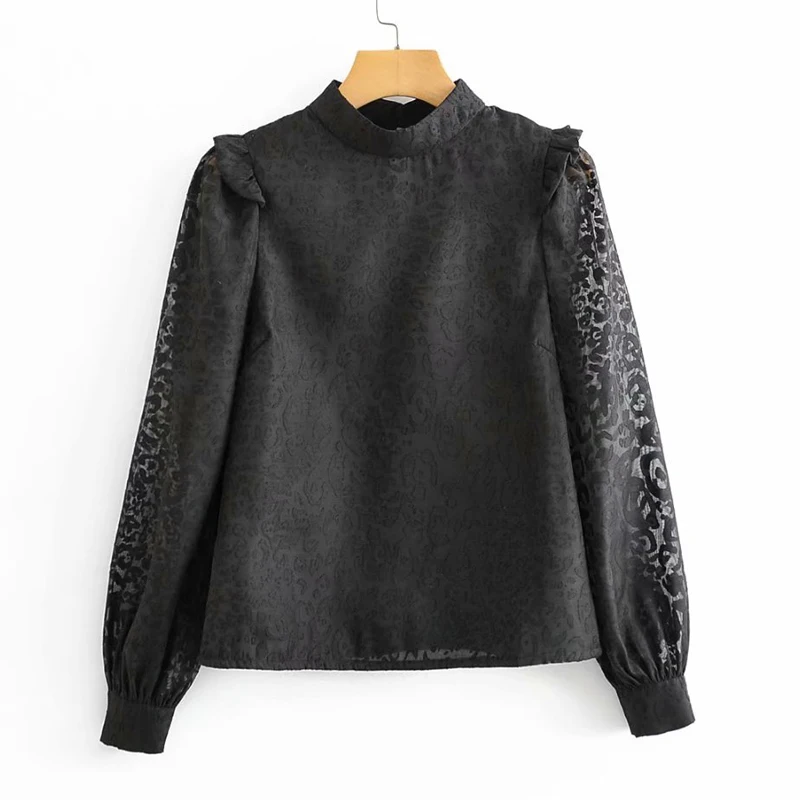 

RR Leopard Printed Blouses Women Fashion Casual O Neck Shirts Women Elegant Loose Long Sleeve Tops Female Ladies LG