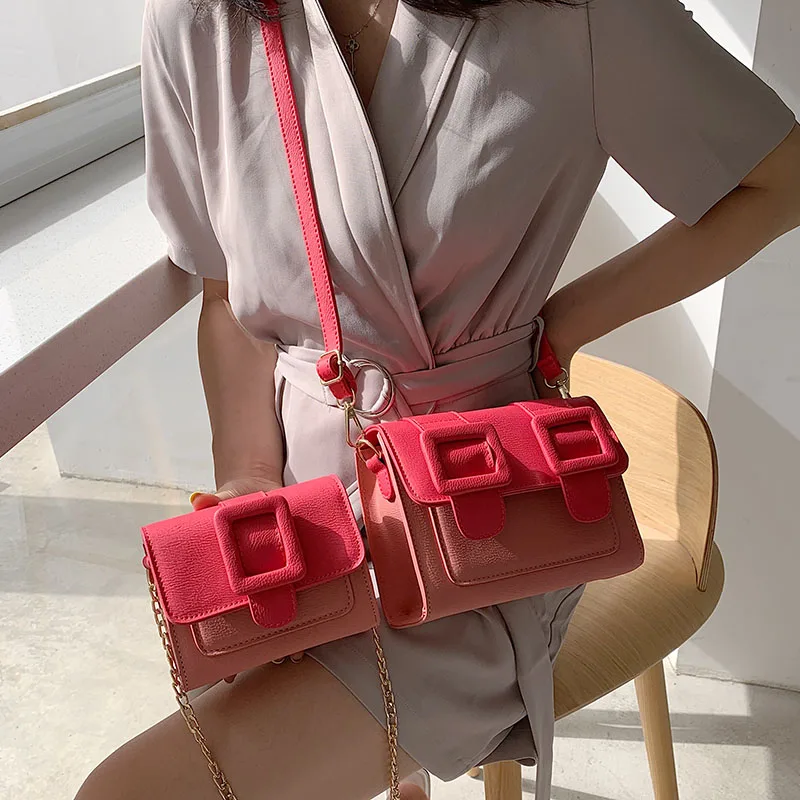 

FANTASY 2020 New Arrival Candy Colors PU Leather Handbags For Women Sweet Big Small College-Style Crossbody Shoulder Bags Female