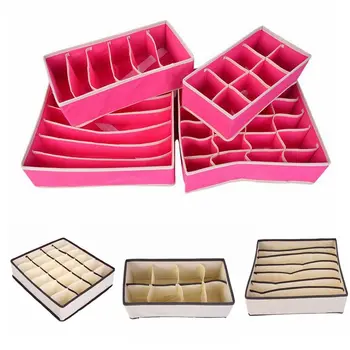 

4 Pieces/set Of Underwear Bra Storage Box Drawer Closet Storage Box Underwear Scarf Socks Bra Various Sizes