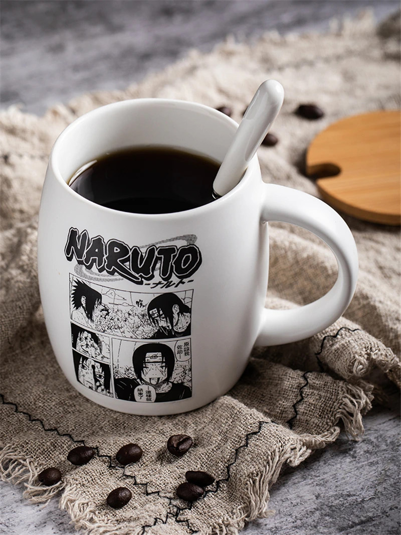 1 шт. горячее аниме Наруто мультфильм Hokage офисные кофейные чашки чашка для молока, чая& Крышка& ложка украшение для костюмированного представления подарки для мальчиков девочек
