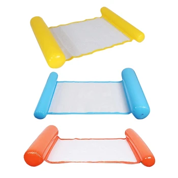 

3PCS Inflatable Folding Dual-Use Backrest Floating Row Drainage Upstream Floating Bed with Net Inflatable Hammock Toy