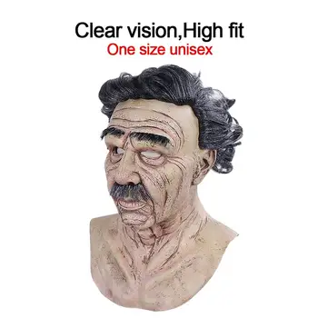 

Halloween Grandpa Mask Bald Simulation Human Face Mask Wig Hood Horror Cosplay Halloween Mask Horror Costume Props