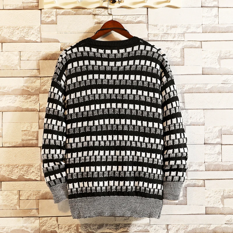 Yong Men Pullovers 2019 Brand Mens Splice Stripe Sweaters Men Pullover Casual Striped Knitted Sweater Autumn Winter Pull Homme