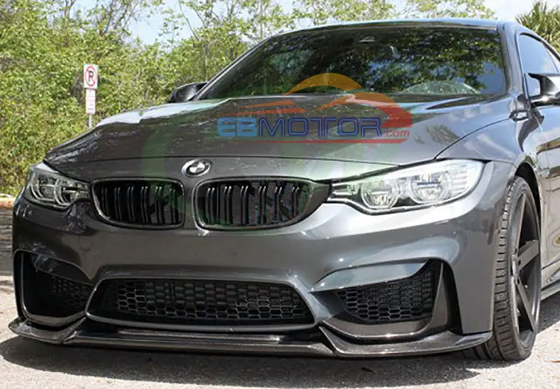 Real Carbon Fiber V Style Front Lip Splitter Spoiler for BMW F80 M3 F82 F83 M4 Bumper