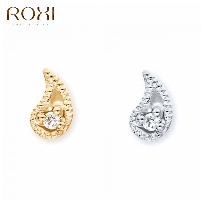 

ROXI Creative Symbol Comma Stud Earrings for Women Crystals Wedding Piercing Earring Cartilage 925 Sterling Silver Pendientes