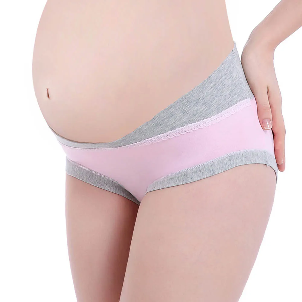 4PCS Maternity Underwear Cotton Pregnant Women 's Low-waist Underpants Seamless Soft Care Abdomen Underwear Pregnancy Panties