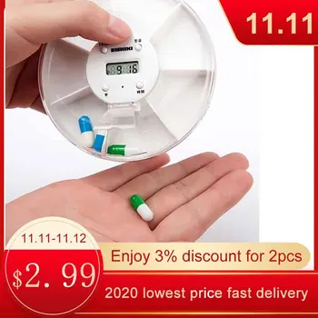 

Mini Reminder Medical Box 5 Alarms Pill Box 7 Days Timed Medical Box Organizer Medicine Storage Case with Digital Medical kit