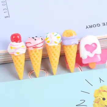 

Kawaii ice cream cone Resin Flat back Cabochon imitation food Art Supply Decoration Charm DIY Crafts